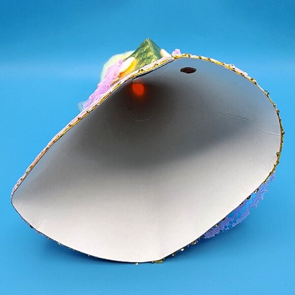 Vintage Pink Lace Angel Tree Topper Gold Halo Tulle Wings Foil Hymn Book 1960s - Picture 9 of 10